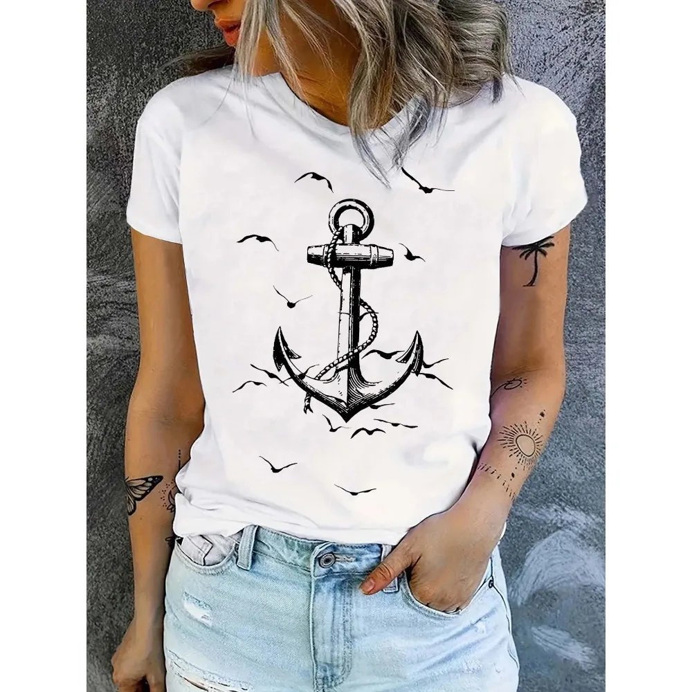 

Повседневные футболки с короткими рукавами и круглым вырезом, идеально подходящие для лета и весны, дизайн для женщин, пуловер большого размера, уличная одежда Y2K