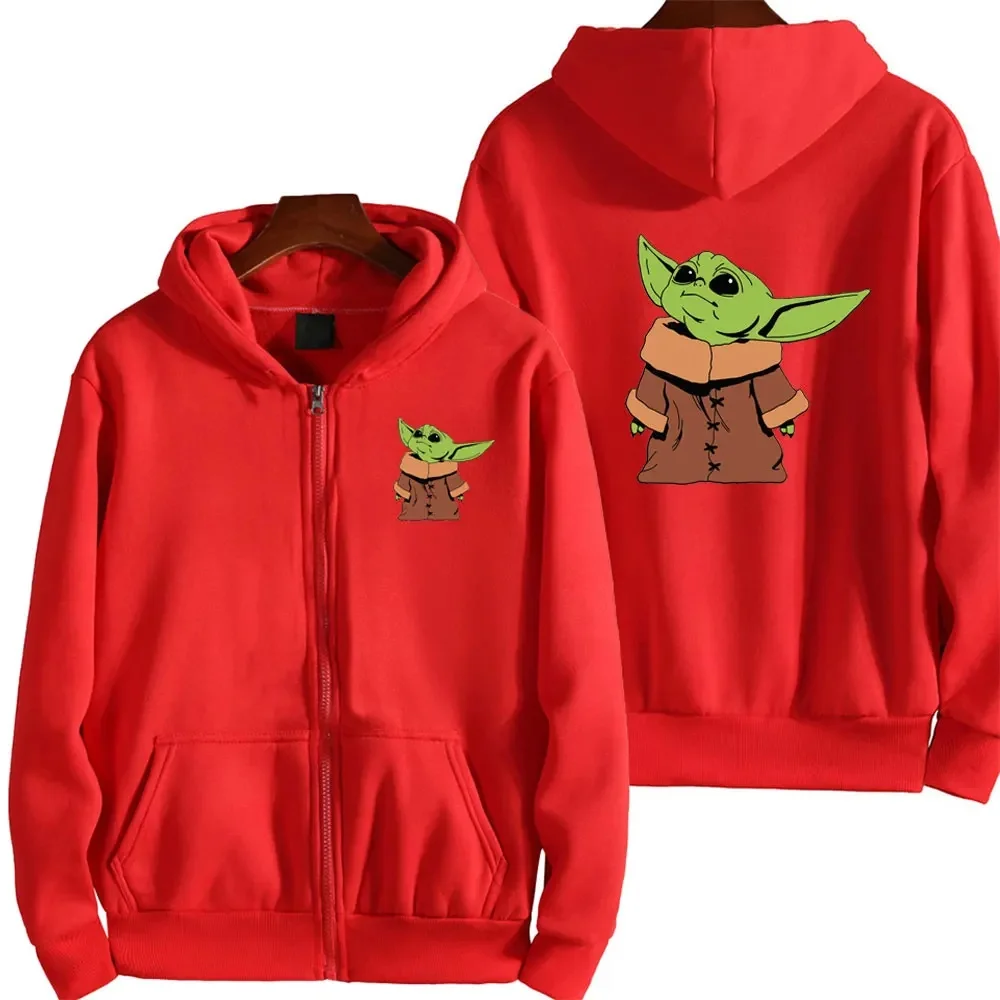 Baby Yoda Zipper Hooded Jacket 2024 Spring and Autumn New Casual Men\'s and Women\'s Sports Shirt Coat Green Clothing