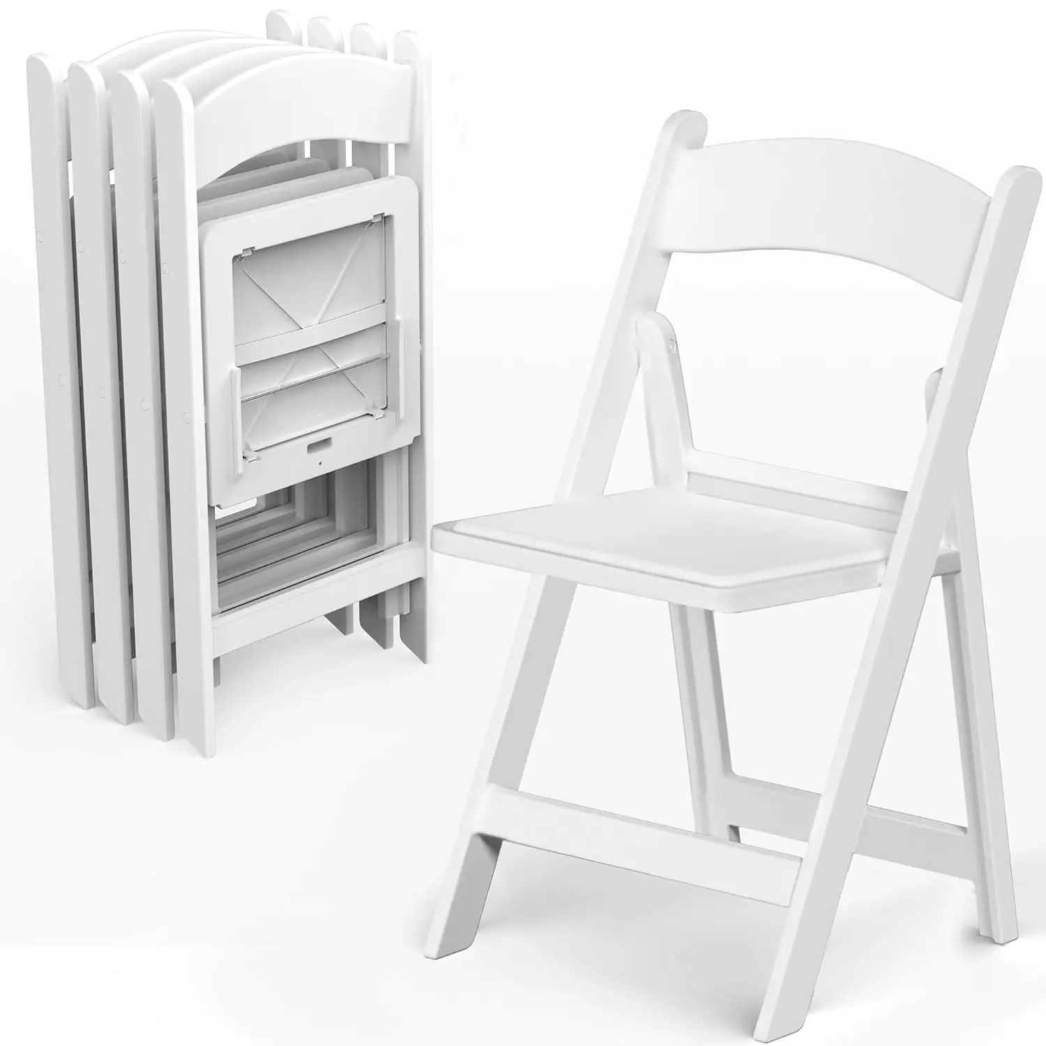 

4 Pack Resin Folding Chair with Vinyl Padded Seat, 550LB Capacity, Commercial Chair Set for Party Wedding Picnic, Customized