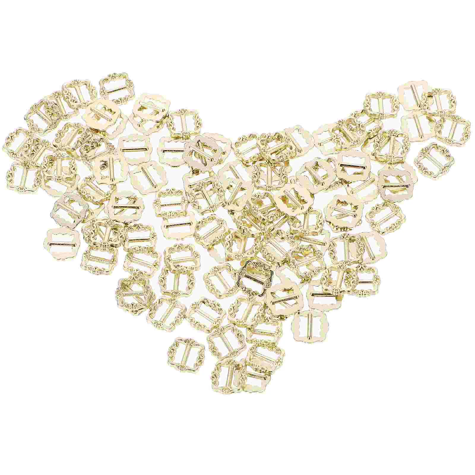 100pcs Mini 3mm Shoe Buckle Belt Accessories Day Adjustable Metal Button Fastener Shoes Slide Buckle