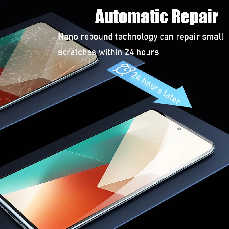 5PCS Hydrogel Film For Xiaomi Redmi Note 13 14 12 11 10 9 8 Pro 5G Screen Protector For Redmi Note 10S 11S 12S 9T 8T Soft Film
