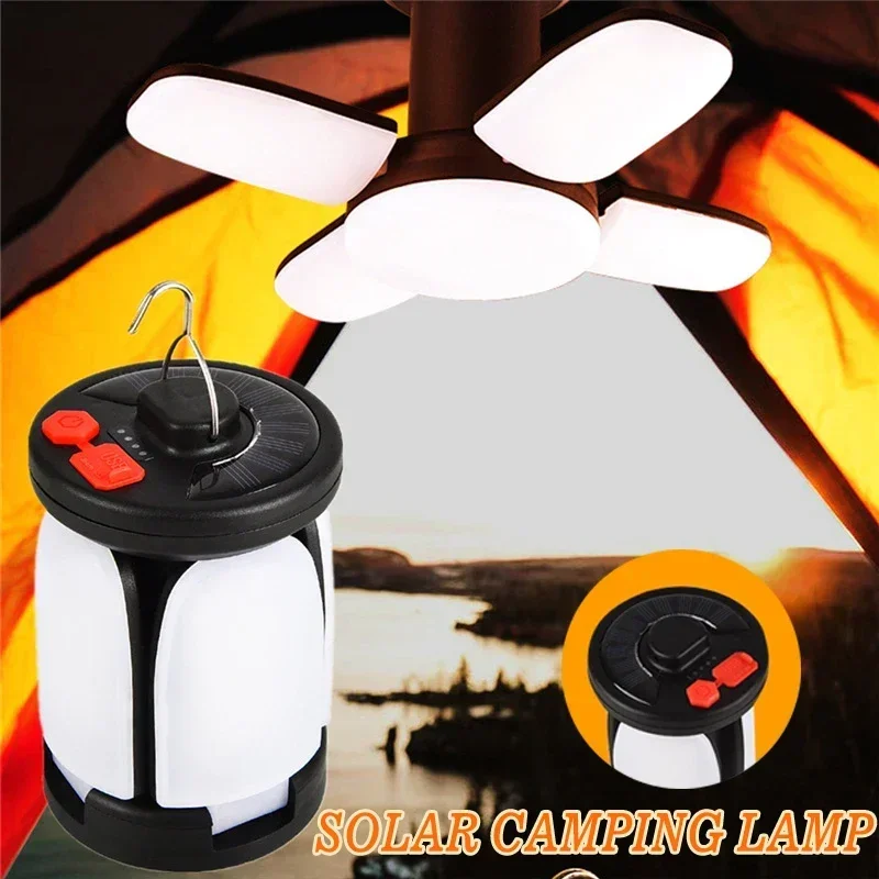 Solar Camping Lantern,Portable LED Light for Indoor Home Office,Rechargeable USB Emergency Light w/Hook,Desk Lamp,Garden Decor