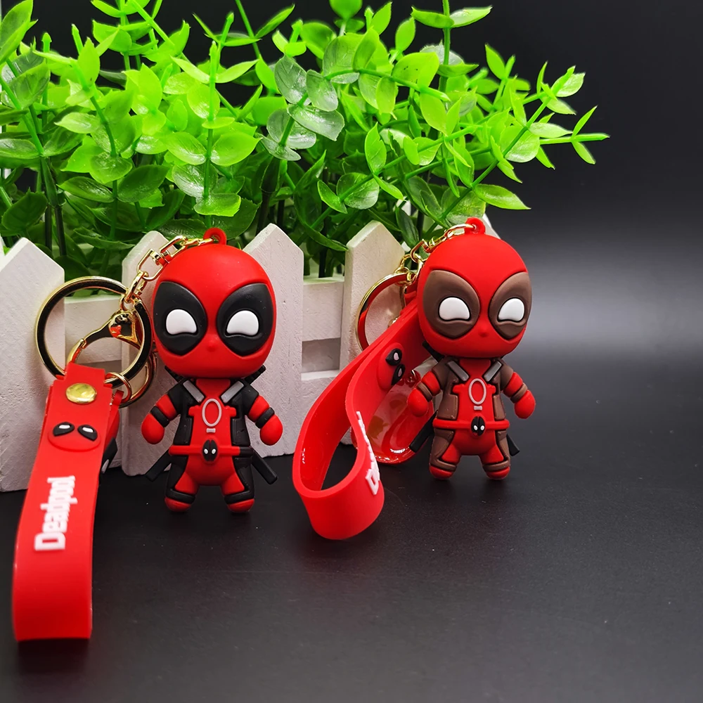 มาเวลล์จี้รูปตุ๊กตา Deadpool รุ่น Q แฟชั่นกระเป๋าเป้สะพายหลังพวงกุญแจ kado ulang tahun จี้พวงกุญแจการ์ตูนขนาดเล็ก