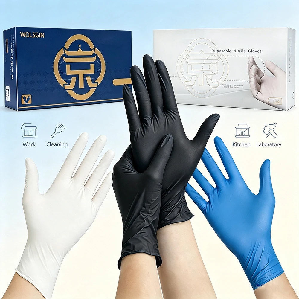 20/50/100/200/400 Pcs Disposable Nitrile Gloves, Suitable for Food Processing, Kitchen Cleaning, Hairdressing, and Pet Care