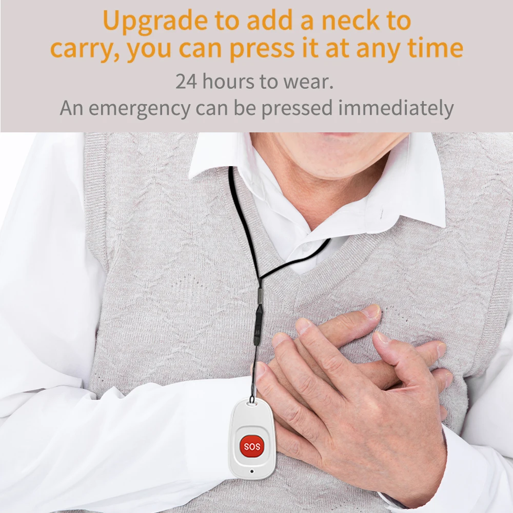 Wireless SOS Emergency Call Button Elderly Patient Caregiver Pager Home Remote Alert Doorbell