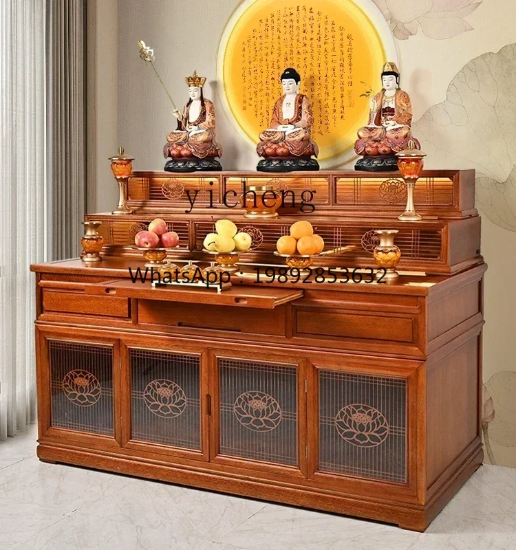 U6 three-layer table niche cabinet for table Shentai household solid wood simple incense table