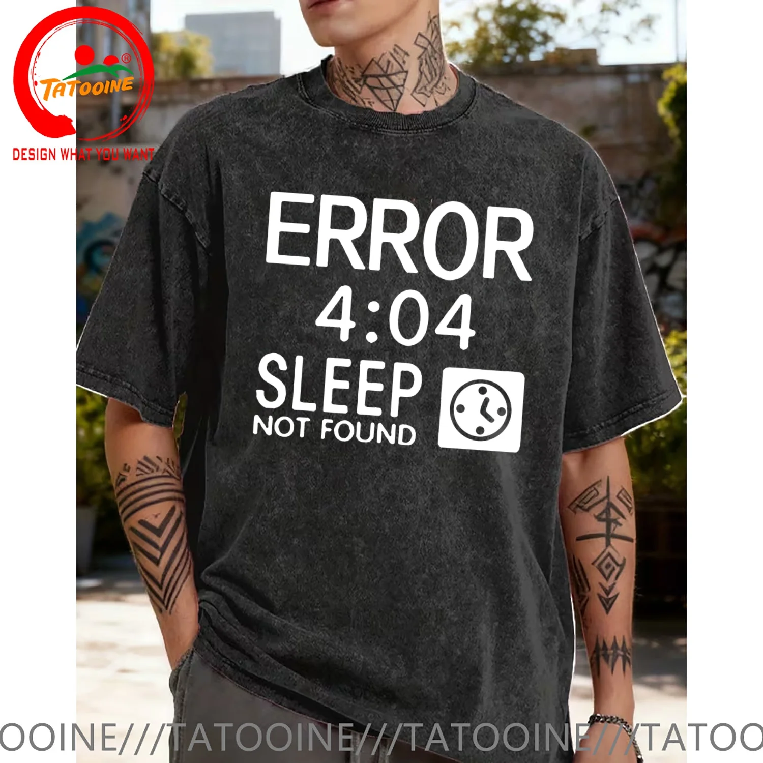 Funny Design Artistic Computer 404 Error Not Found  Shirt Men Fashion Trendy Casual Clothing Stylish Tops Tee Shirt Leisure Tshi