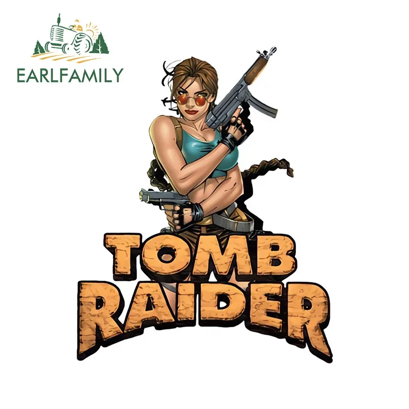 EARLFAMILY-ملصق سيارة من الفينيل لـ Tomb Raider Lara ، لعبة أركيد ، ملصقات إبداعية ، محارب ، اكسسوارات السيارات ، ديكور ، 13 سنتيمتر x 10.5 سنتيمتر