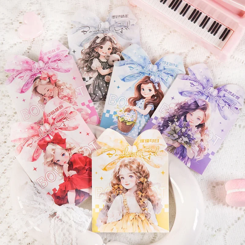 10Sheets Character Sticker Cute girls Material Stickers Strawberry Sweetheart Decorative Package Scrapbook cut Supplies 138*90mm