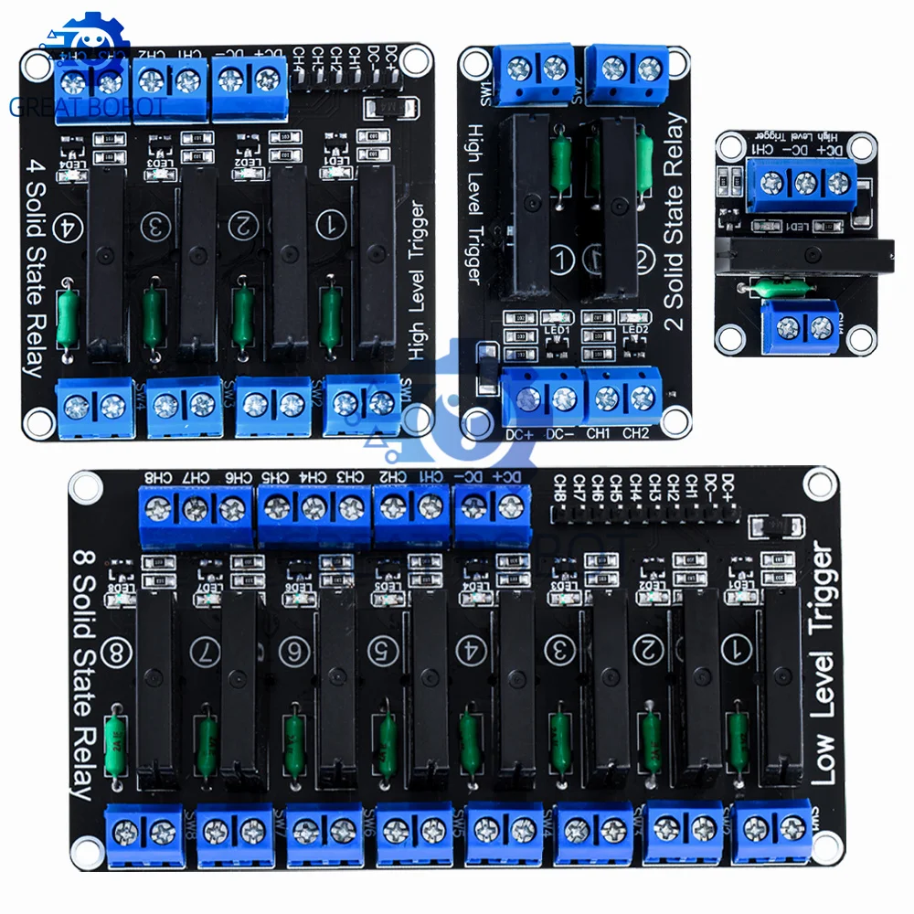 For Arduino-Compatible 1-8 Channel SSR Module (BS) - 5V High/Low Trigger 250V 2A for Industrial Control