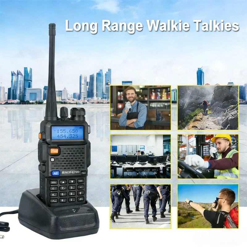 

Радиостанция UV-5R для любительской радиосвязи, портативная рация с двойной перезаряжаемой батареей, дальнего действия, для кемпинга, охоты, снаряжения для выживания