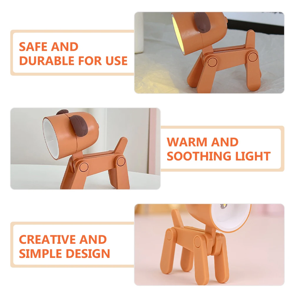 

Cartoon Pet Night Lamp for Kids Dog Lamps Mini Phone Holder Portable Bedroom Bedside PVC Material Adjustable Angle Small Size