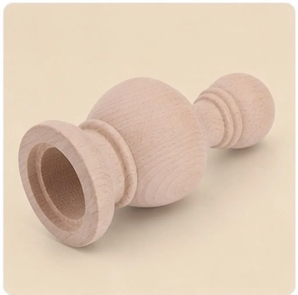 Unfinished Wood Ball Newel Post Cap 7.9x3.5 Decorative Round Column Top Staircase Railing Finial Wooden Banister Ornament