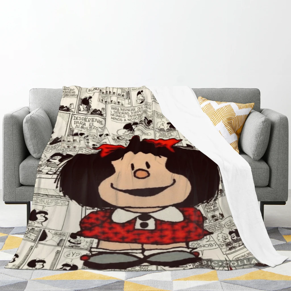 Mafalda Blanket Flange Textile Decor Portable Super Soft Throw Blankets for Home Office Plush Thin Quilt