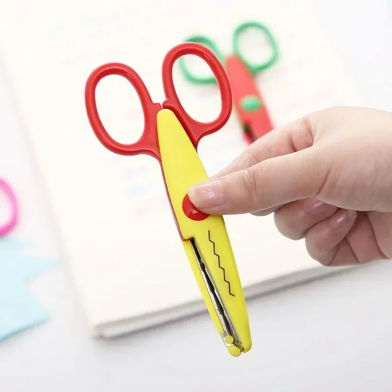 6 Styles Children Special Student Art Tool Stationery Scissor Supplies Wavy Pattern Small Round Head Minimalistic Lace Scissors