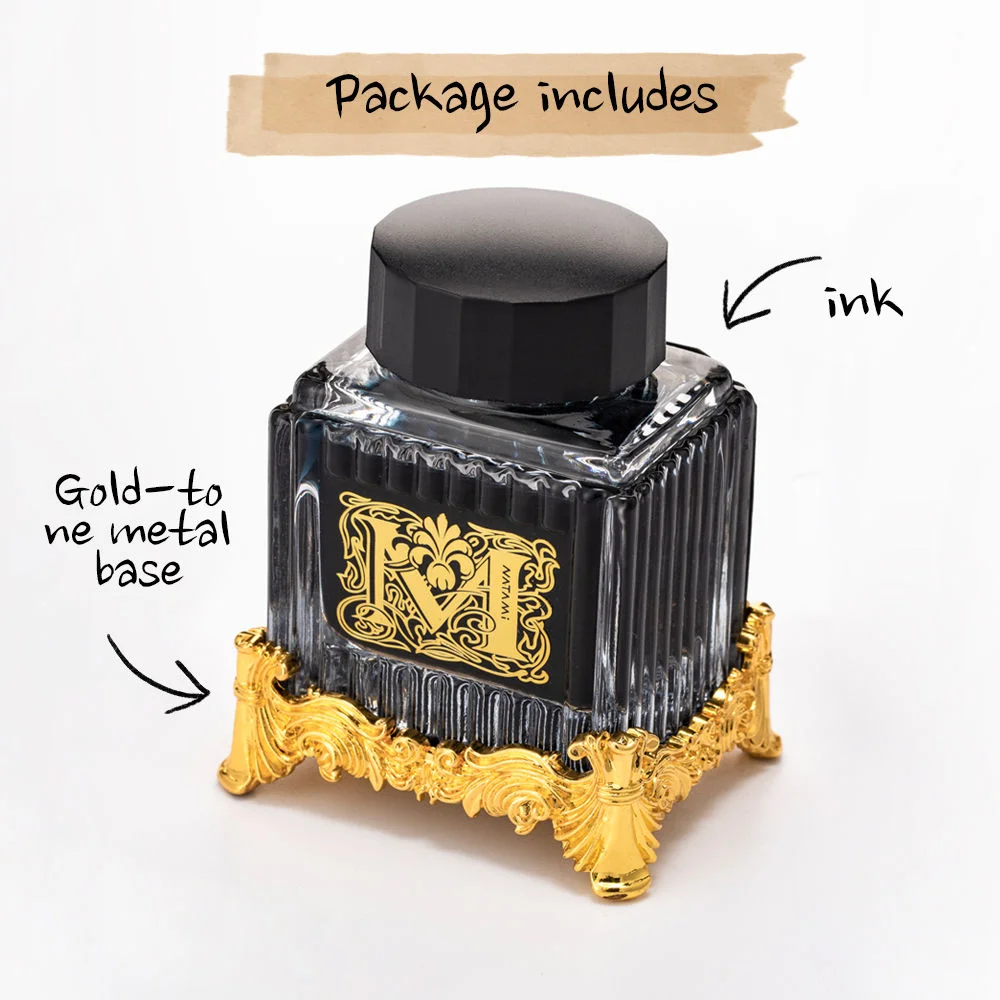 Natami 30ml Fountain Pen Ink Glass Bottle Parker Compatible Ink Refill Office School Writing Ink with Engraved Base