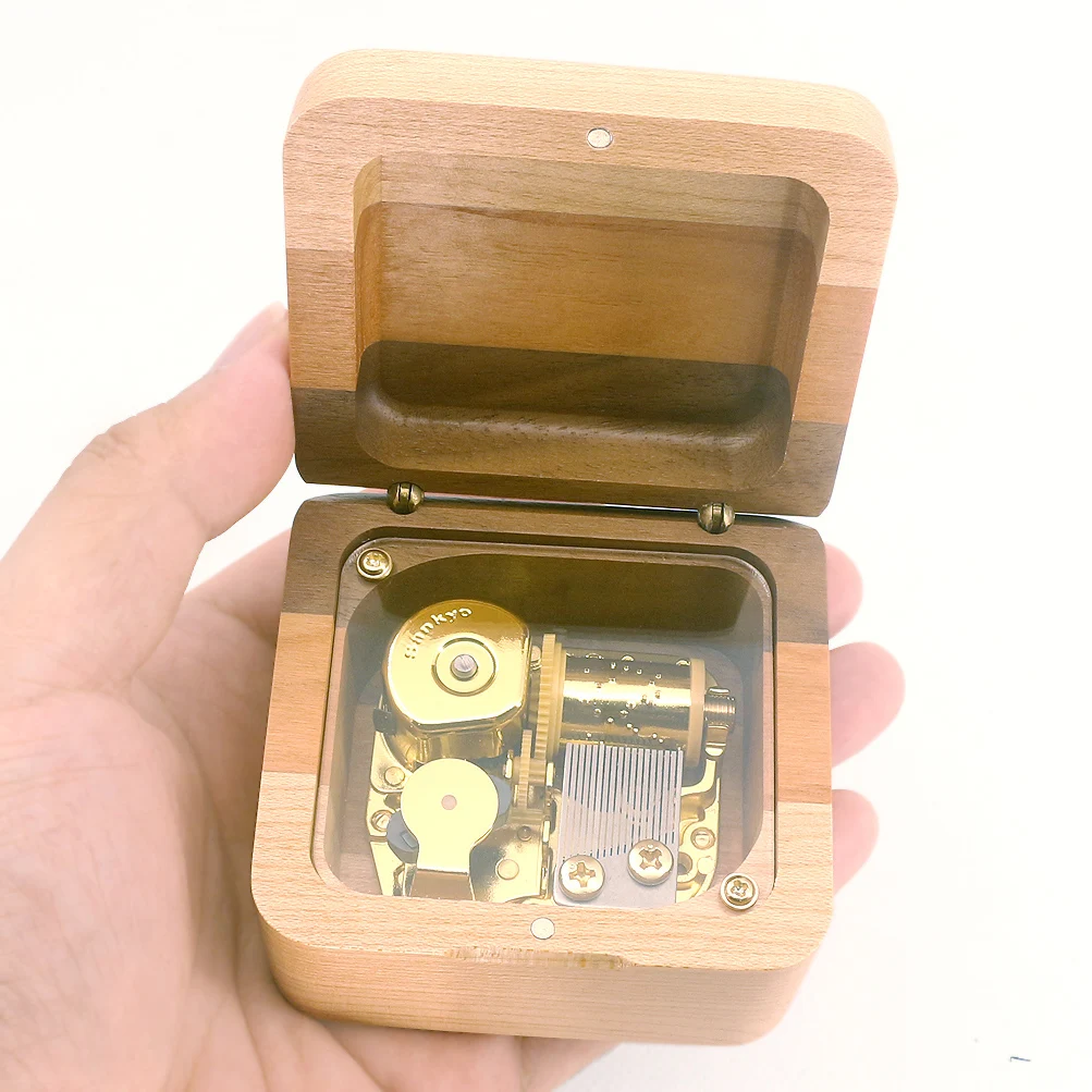 SOFTALK Rainbow Connection Three-Color Solid Wood wooden box Music Box Birthday, Christmas, Valentine's Day Gift