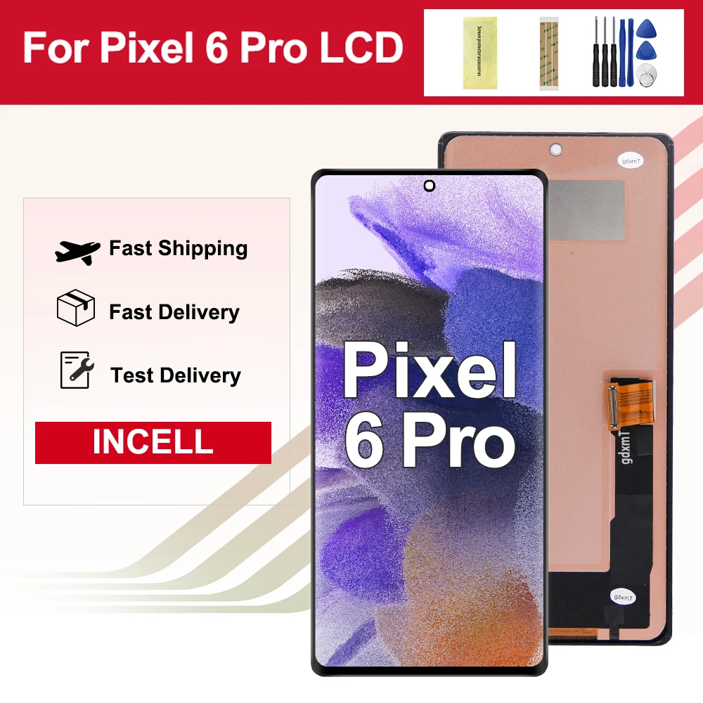 For Google Pixel 6 Pro 6.7'' TFT LCD Display Digital Touch Screen Replacement GLUOG G8VOU Compatible with Pixel 6 Pro