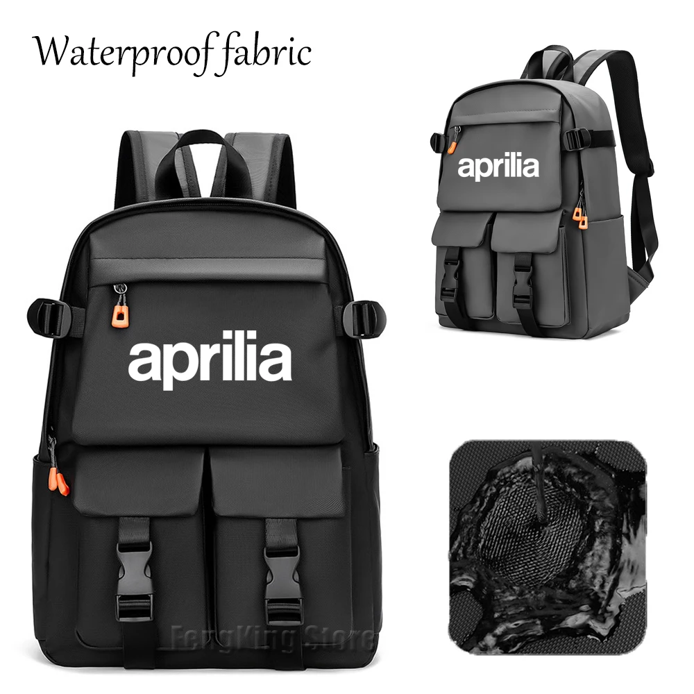 

For Aprilia RSV4 RS660 RS4 RS125 Tuono V4 Waterproof fabric backpack for men's simple casual business travel computer backpack