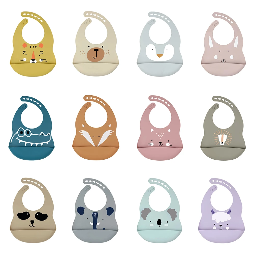 

Baby Silicone Bibs Waterproof Apron Smock Light Weight Infant Toddler Silica Babero Bandana Silicone Bib Newborn Adjustable Bibs