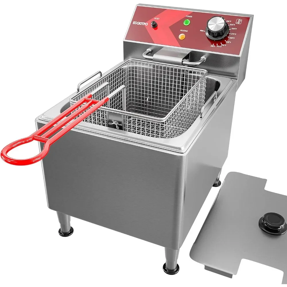 Deep Fryer with Basket Commercial 12L Electric Countertop Fryer Stainless Steel Deep Fryers for Restaurant Home Use