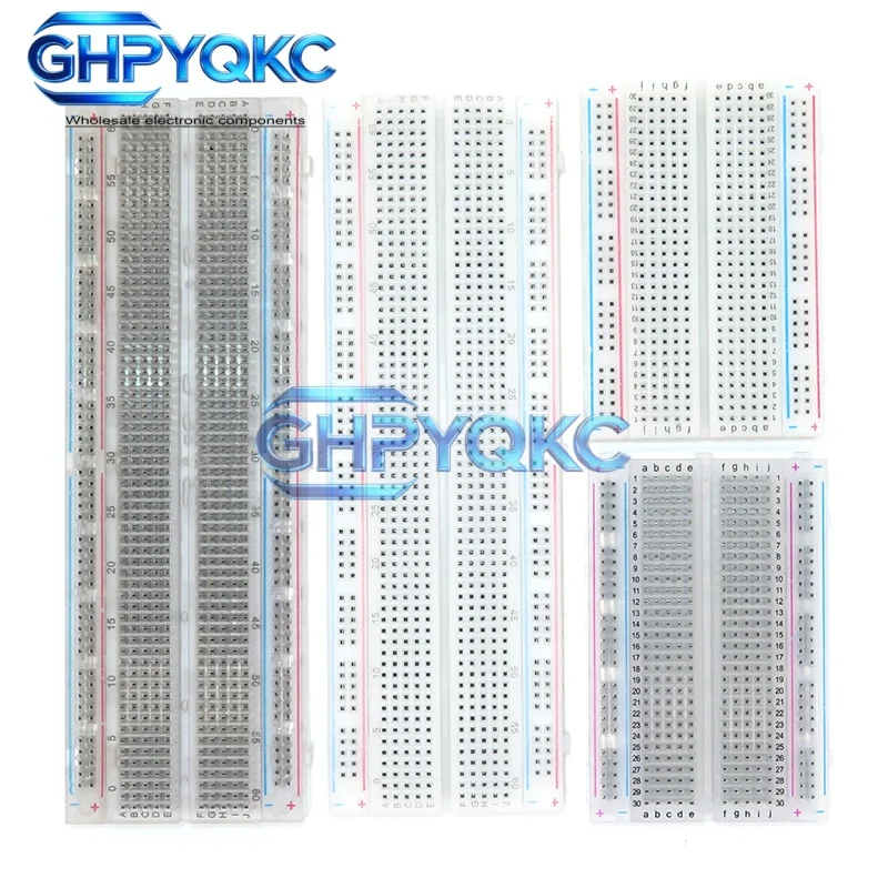 GHPYQKC MB-102 Solderless Breadboard 400/830 Point Prototype PCB Bread Board for Proto Shield Distribution Connection