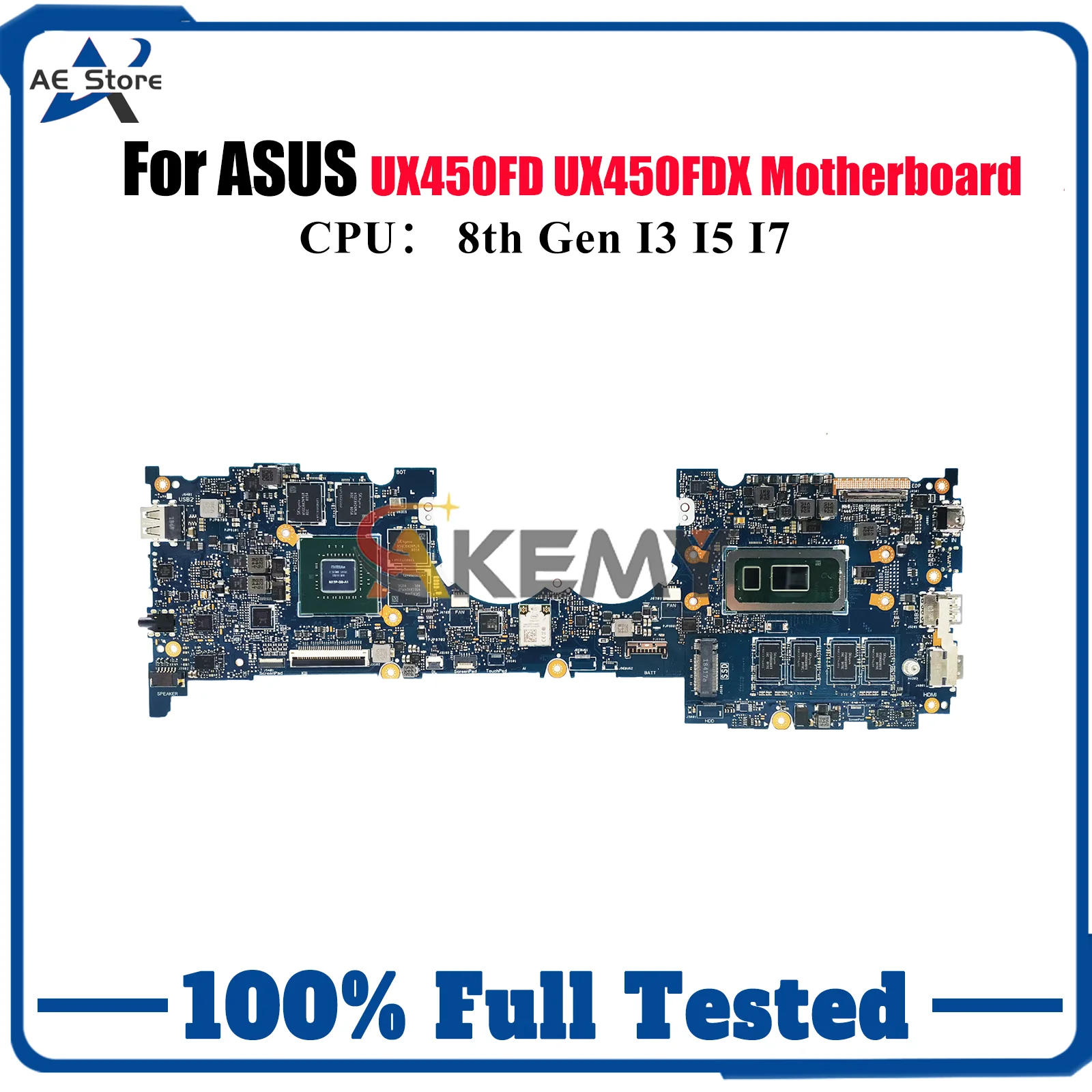

UX450FDX Laptop Motherboard For ASUS ZenBook UX450F UX450FD UX450FDX Notebook Mainboard With I3 I5 I7 CPU tests OK fast shipping
