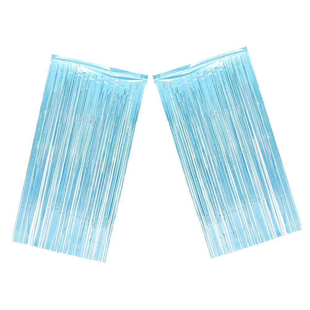 

2 Pcs Curtain Rain Curtains Foil Party Decorations Plastic Door Streamers Tinsel