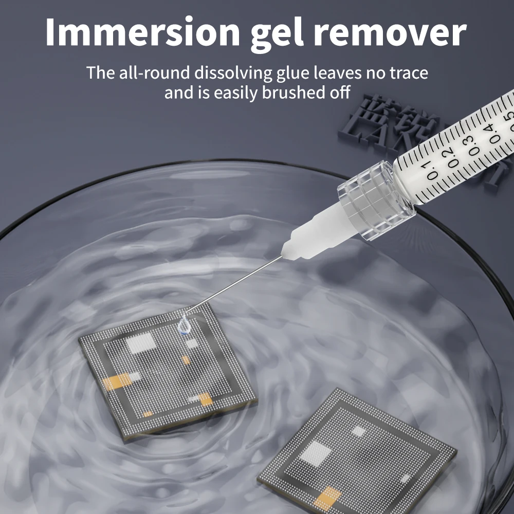 Lanrui Środek do Usuwania Kleju z Chipów CPU 250ml Ekologiczny do Bezpiecznego Usuwania Czarnego Kleju z Chipów CPU w Telefonach Komórkowych Narzędzie do Naprawy