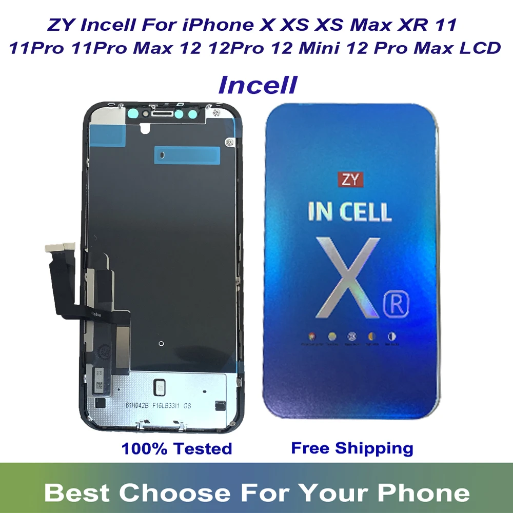 

ЖК-дисплей Incell ZY для iPhone X XS XR Xsmax 11 Pro 12 Pro Max 12 Mini 13, сенсорный экран с дигитайзером в сборе, запасные части