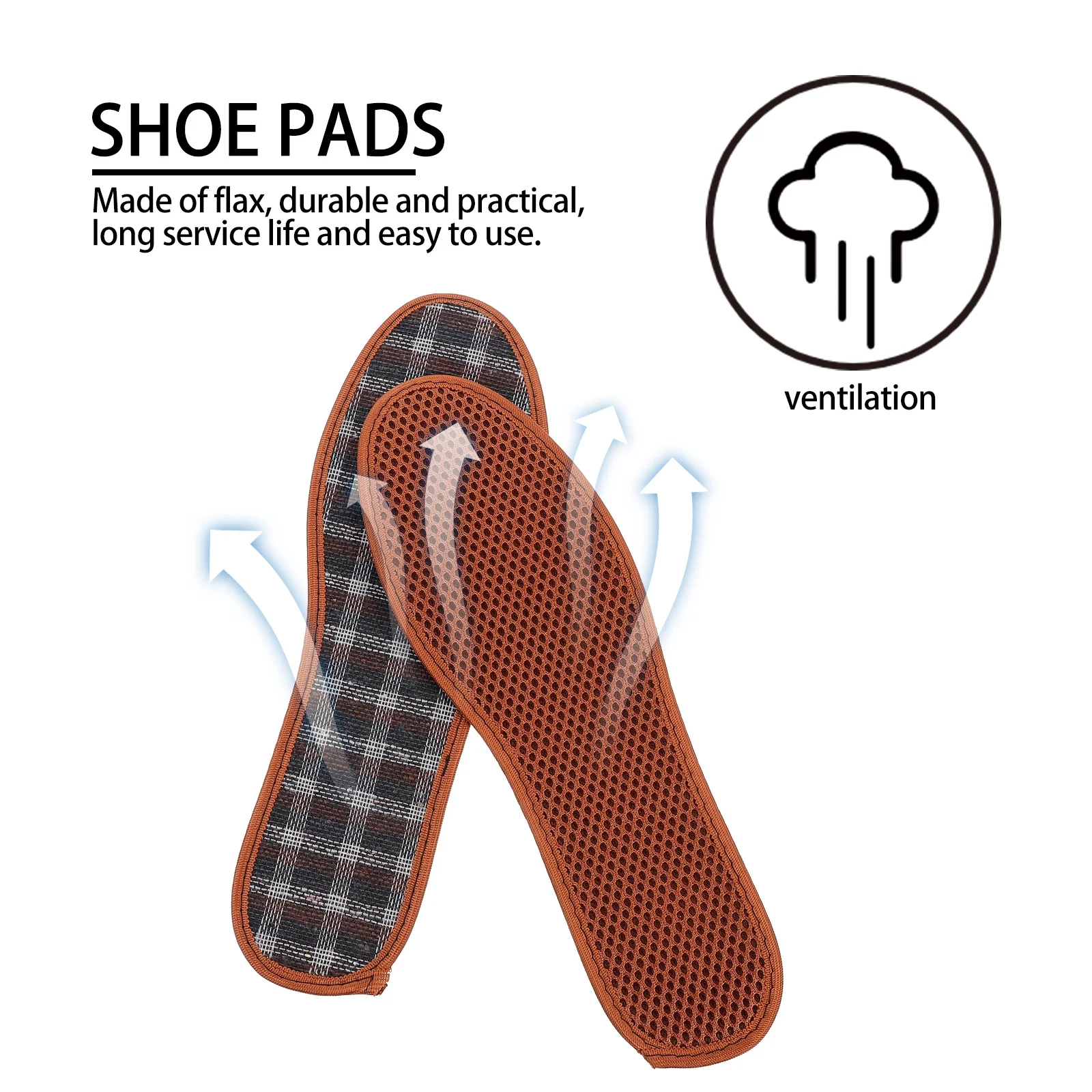 

2Pairs Odor Resistant Bamboo Charcoal Insoles Deodorant Breathable Shoe Pads Sports Foot Care Shoes Cushion Size 43 Coffee