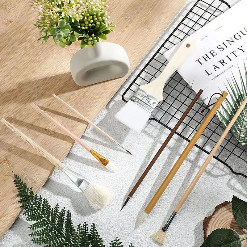 14 Pcs Paint Brushes Acrylic Paint Sets For Pottery Artists Adults Kids Students