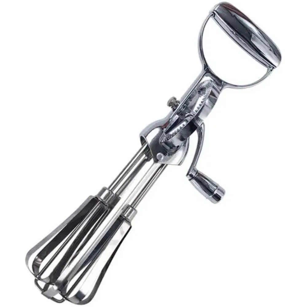 New Stainless Steel Double Rotation Multifunction Kitchen Utensils Egg Beater Hand Held Egg Beater