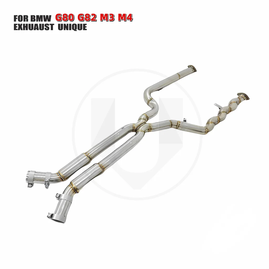 Unique exhaust system with high flow performance suitable for BMW G80 G82 M3 M4 and other long mid range