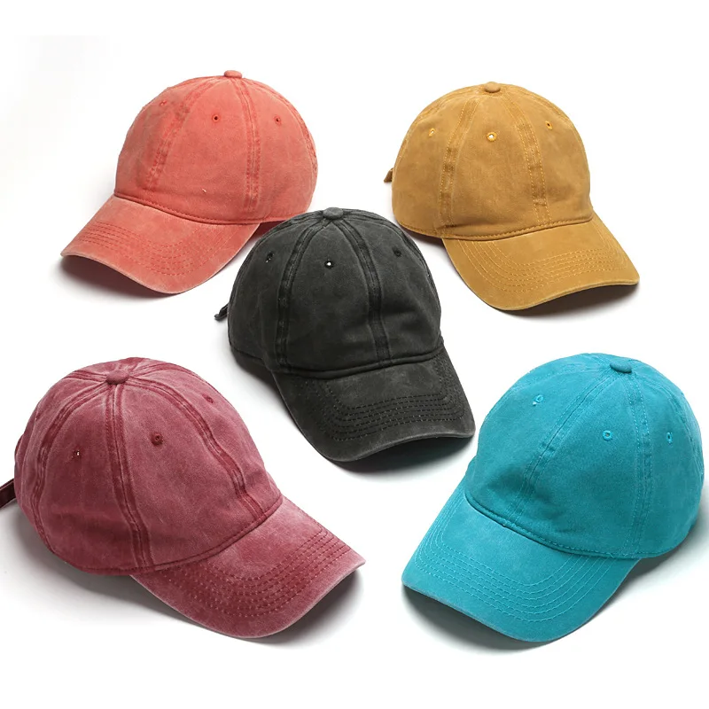 2023 Fashion New Men Women Plain Cotton Adjustable Washed Twill Low Profile Baseball Cap Hat Spot Wholesale