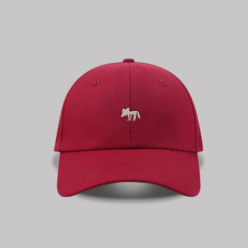 Simple Commuting Style Minimalist Little Fox Embroidered Logo Baseball Cap - Available in Multiple Colors. Suitable for Outdoor