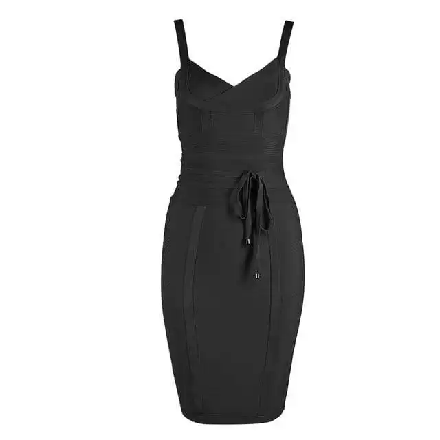 WillBeNice Klassieke Sexy Bodycon Spaghetti Verjaardag Roze Bandage Jurk Voor Vrouwen Riem Sjerpen Trouwjurken Avond Rode Vestidos