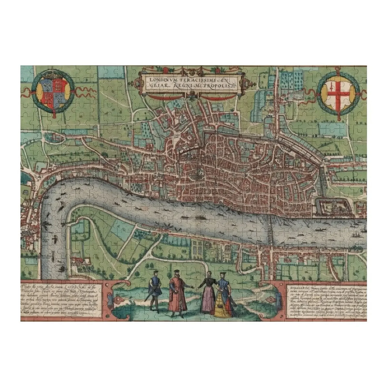 

Antique Map Print of London by Braun & Hogenberg, 1582 Jigsaw Puzzle Custom Child Gift Toddler Toys Iq Custom Wood Puzzle