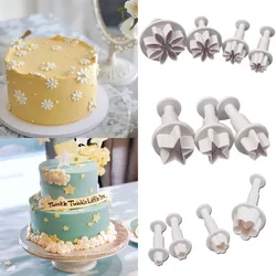 3pcs Set Mini Star Flower Plunger Cutter Fondant Biscuit Embossed Stamp Mold Cookies Cutter Diy Cookie Tool Cake Baking Decor