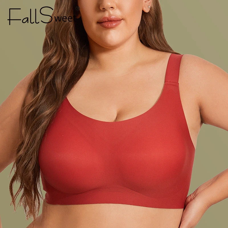 FallSweet Plus  Size Seamless Bra Wire Free Women's Underwear Full Cup Lingerie Sexy Active Bras M to 4XL