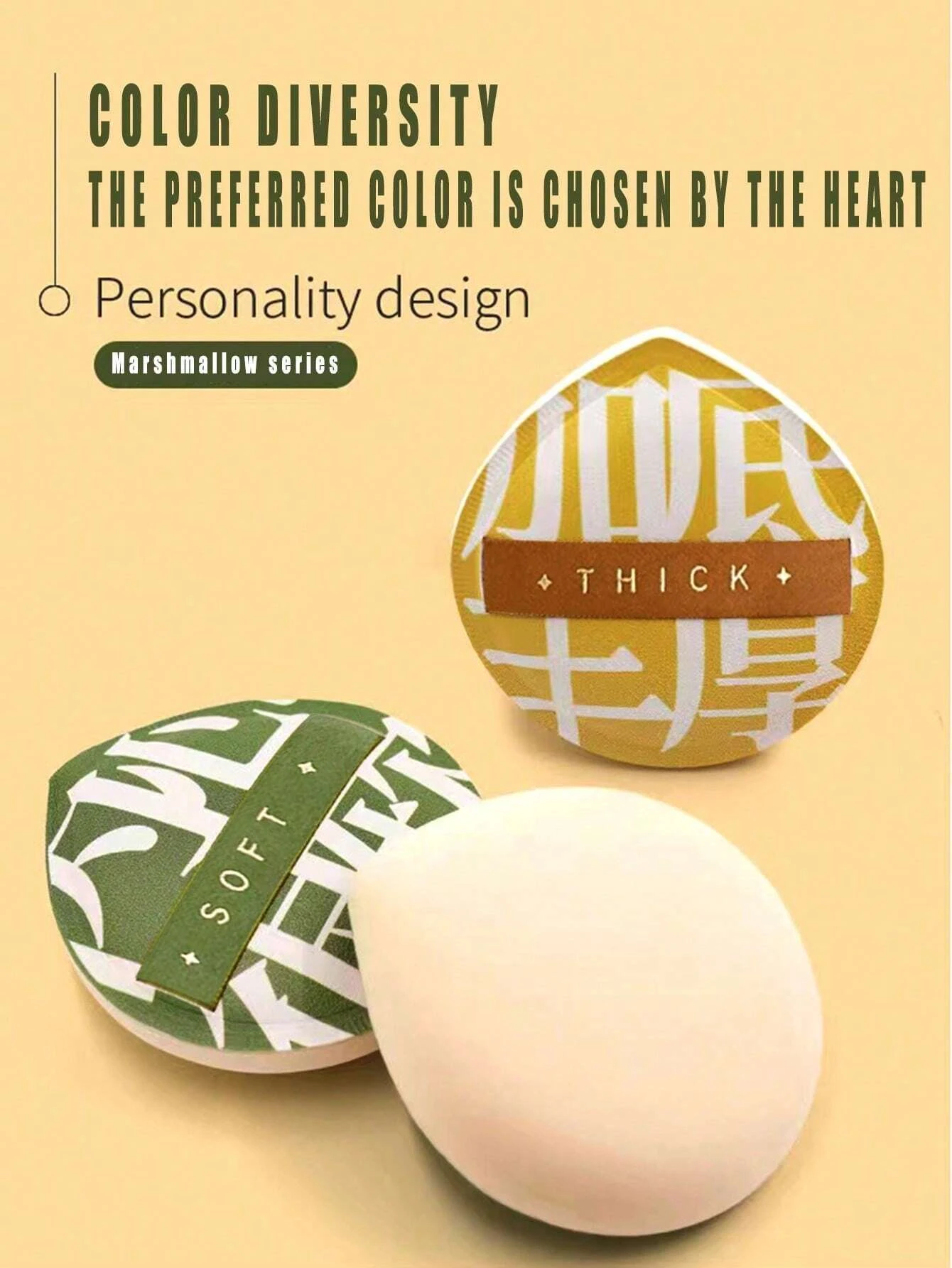 Éponge de fond de teint douce et non mangeante, haute densité et rebondissante, pour un maquillage plus impeccable, 1/2 pièces. Disponible humide et sec