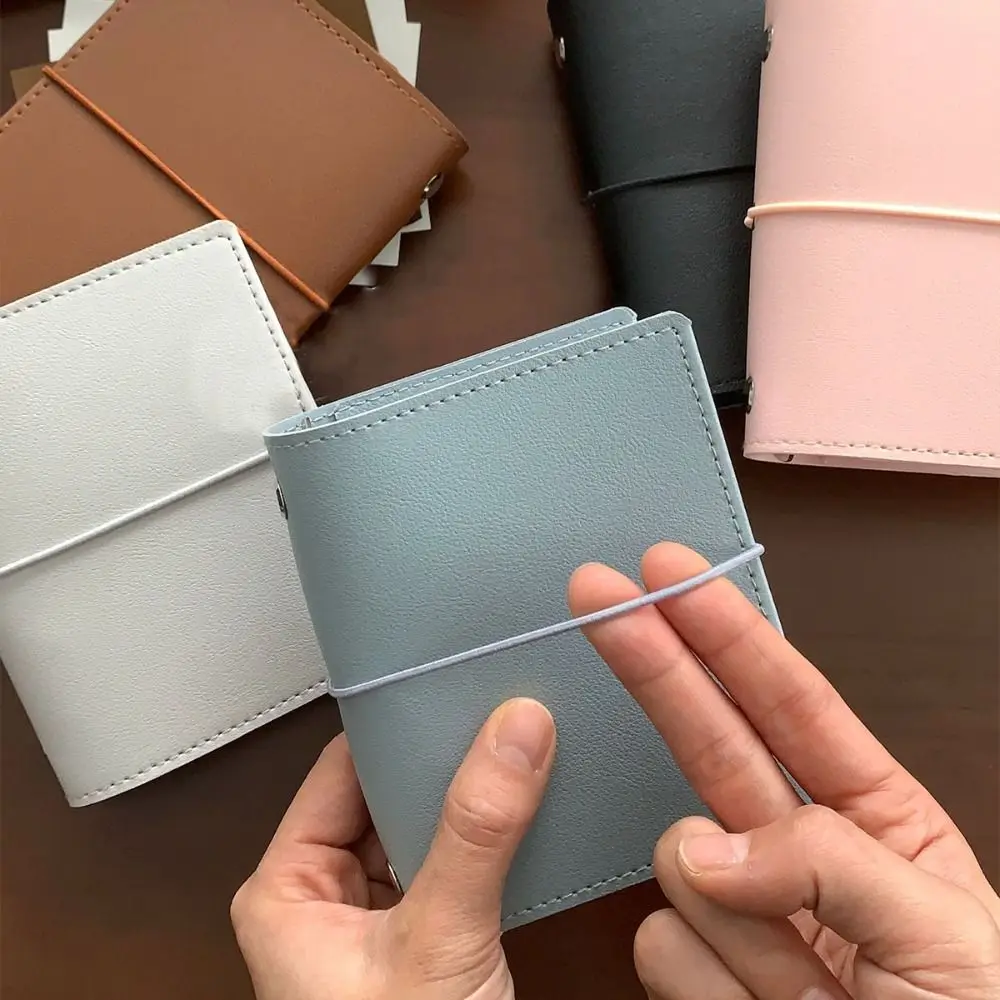 Simple M5 Loose Leaf Notebook PU Leather Blank Page Mini Pocket Notebook Schedule Planner DIY Binder Notebook Student