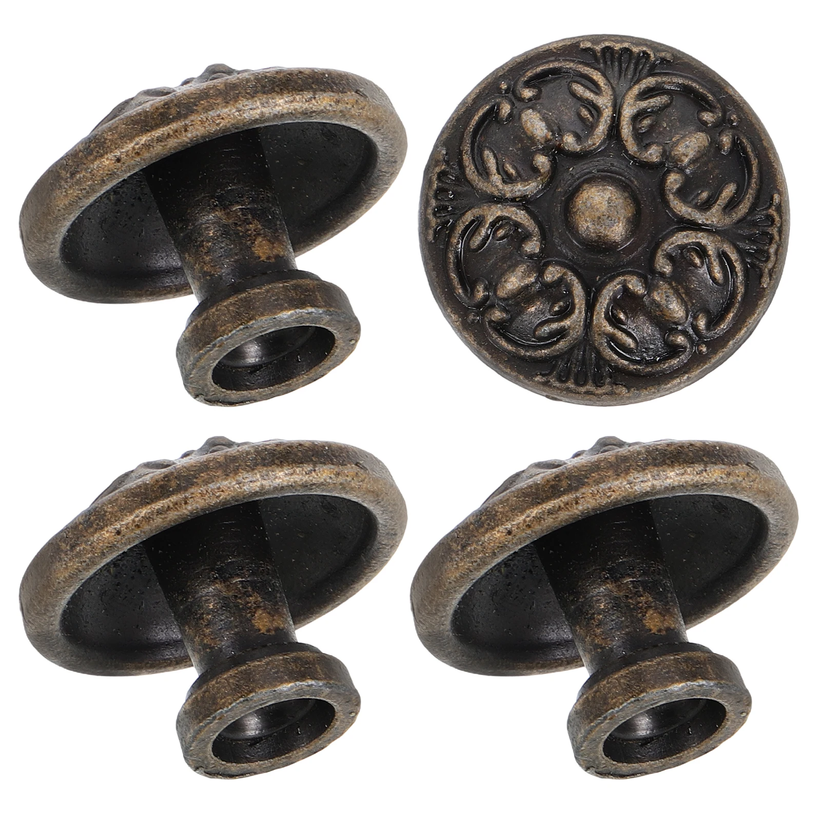 

4pcs Metal Cabinet Knobs Vintage Drawer Pulls For Kitchen Cupboards Dresser Furniture Wardrobe Zinc Alloy Single Hole