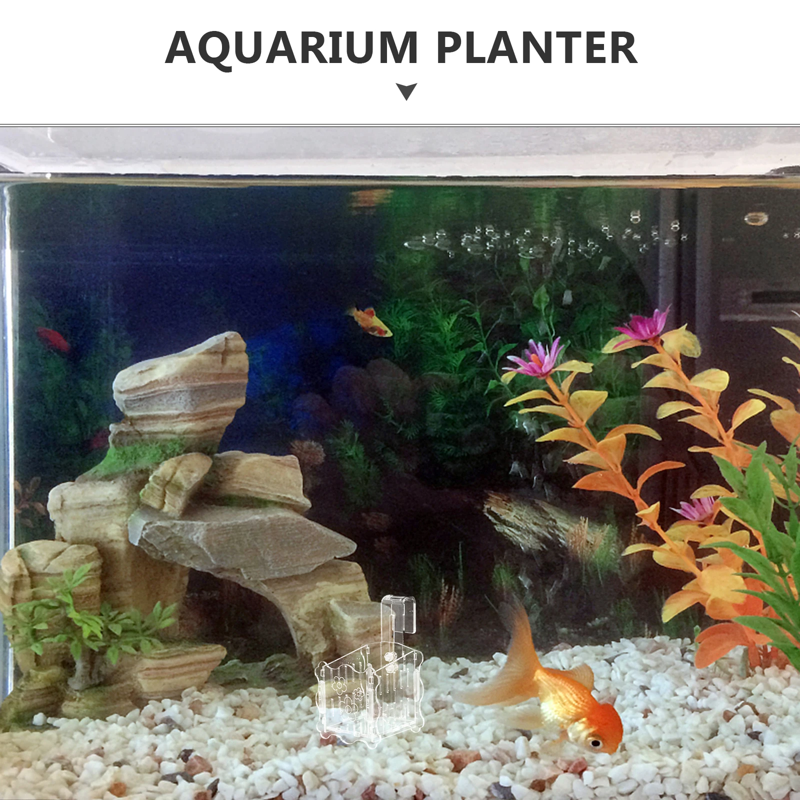 

Sturdy Reusable Acrylic Aquarium Planter Small Hanging Water Plant Cup Fish Tank Decor Hooks Aquatic Plants Oxygen Breeding Gift