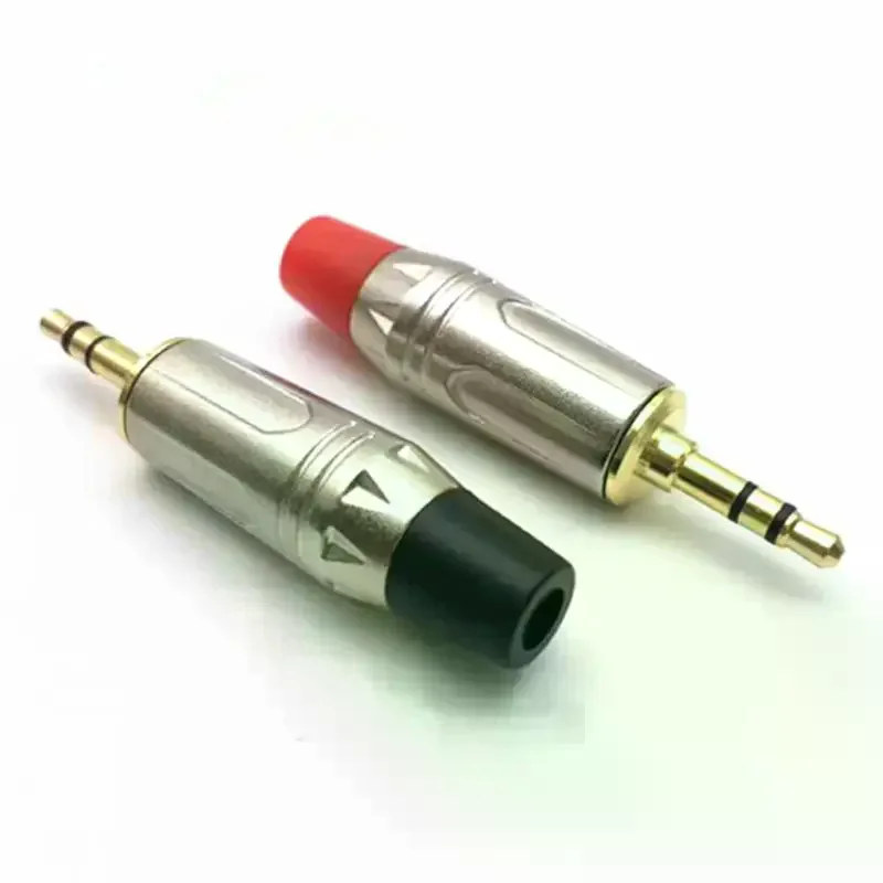 1Pcs DIY Wiring Plug Connector High End Gold-Plated 3.5mm Headphone Jack Three Core Stereo Dual Channel Computer Audio Connector