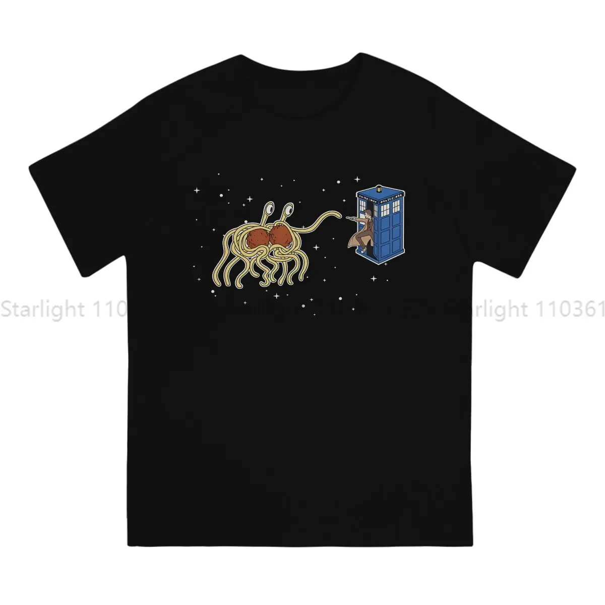 Flying Spaghetti Monster Newest TShirt for Men Wibbly Wobbly Noodley Woodley III Round Collar T Shirt Personalize Gift Tops