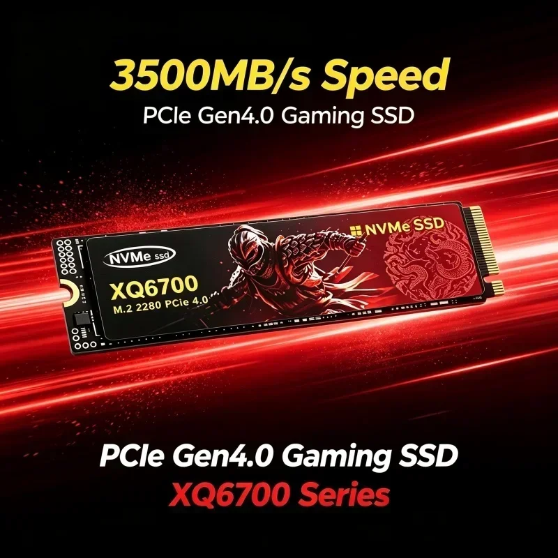 XQ6700 M.2 NVMe SSD 500GB 1TB 2TB 4TB Capacity PCIe 4.0 3500MB/s High‑Speed Internal Gaming Solid State Drive for PC Laptop