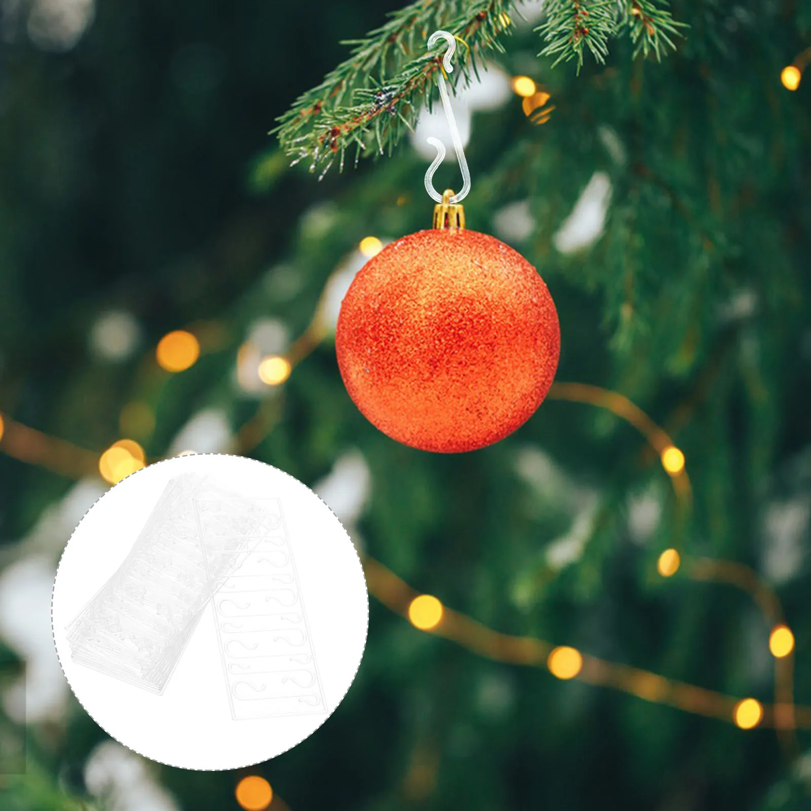 

100Pcs Xmas Ornament Hooks Plastic Christmas Tree Hanging Hangers for Stockings Balls Garland Decoration Ornament Hooks