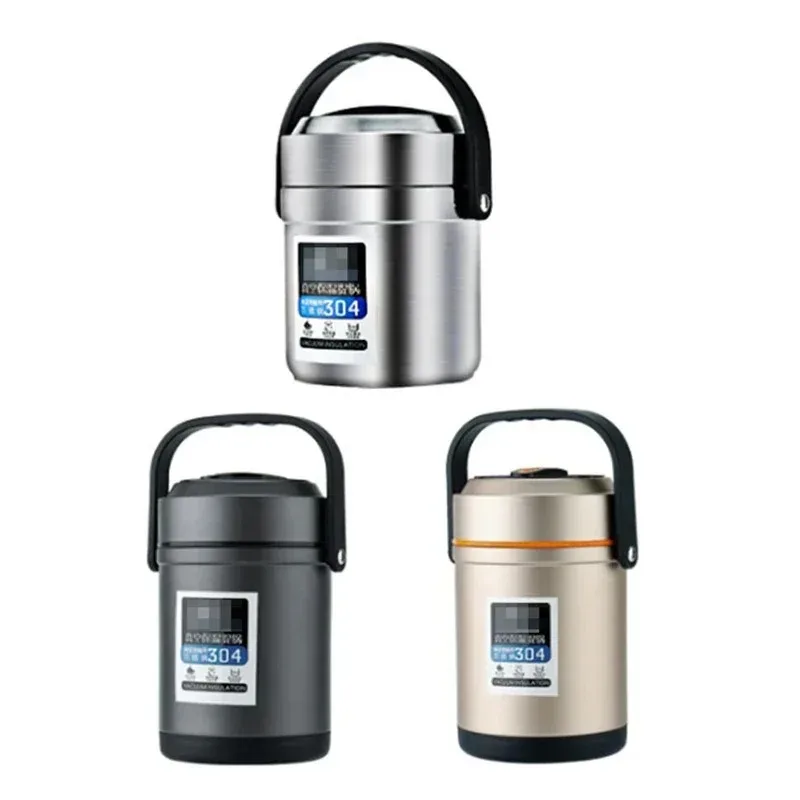 304 Edelstahl Aufbewahrungsbox Tragbare Reisbox Lebensmittelbehälter Lunchbox Essgeschirr Thermische Isolierung Thermos Schule Bento-Box