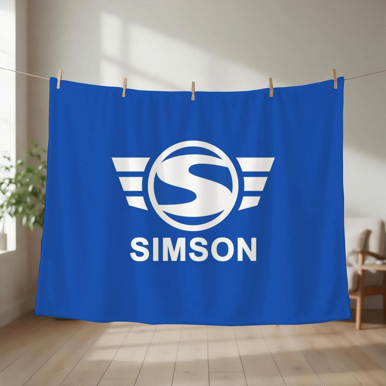 Simson logo (white) Throw Blanket couch cozy soft plush fuzzy picnic outdoor blanket